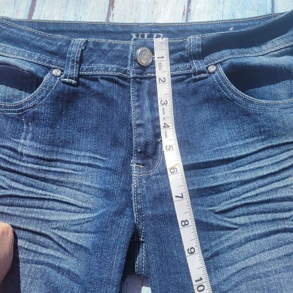 V.I.P. JEANS Women's Denim Juniors Mid Rise Regular Fit Blue Stone Wash - Picture 9 of 15